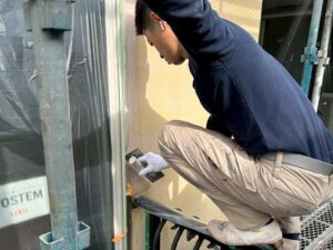 サッシの枠の施工